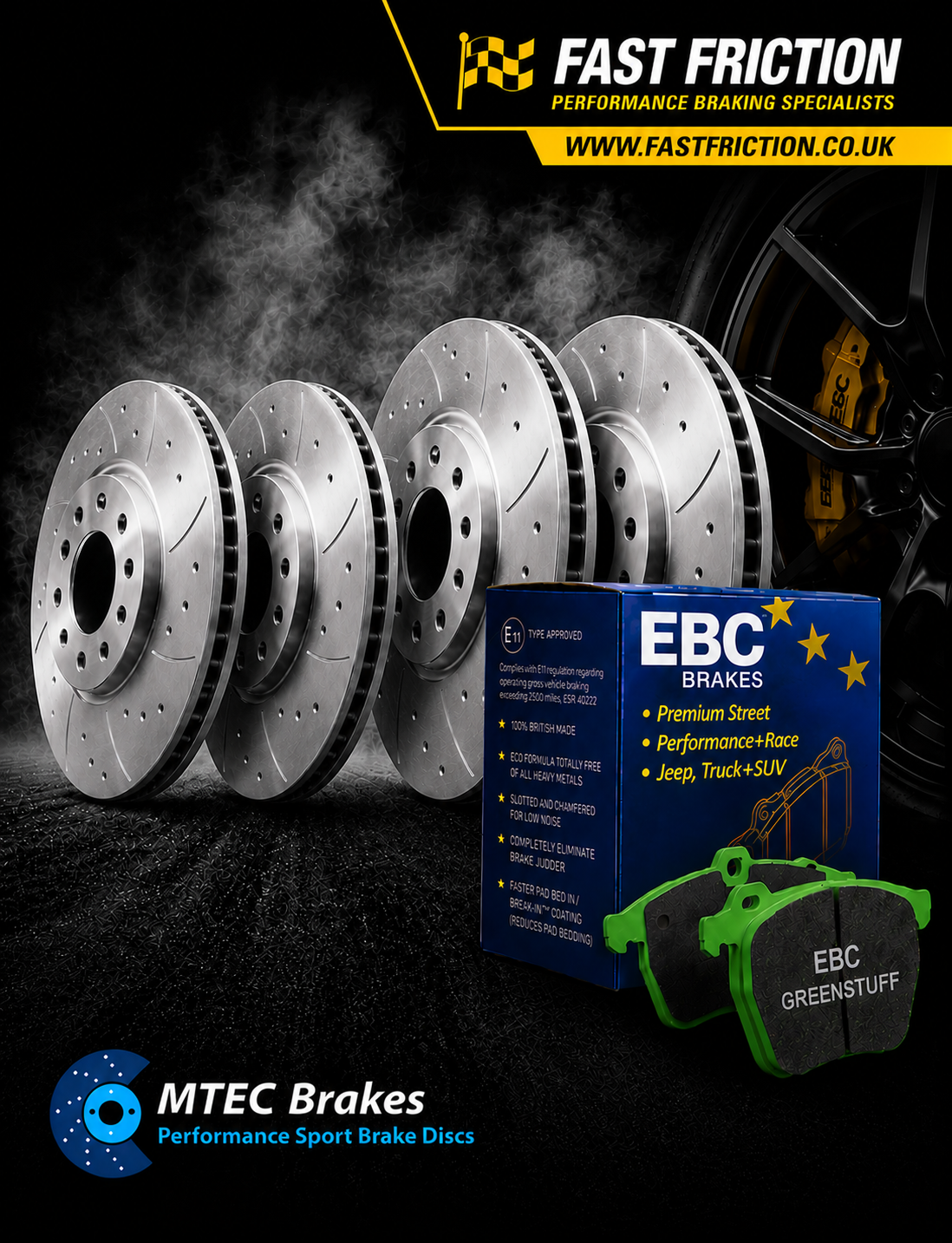 MTEC Drilled and Grooved discs and EBC Greenstuff Pads Audi BiTDI 2016-