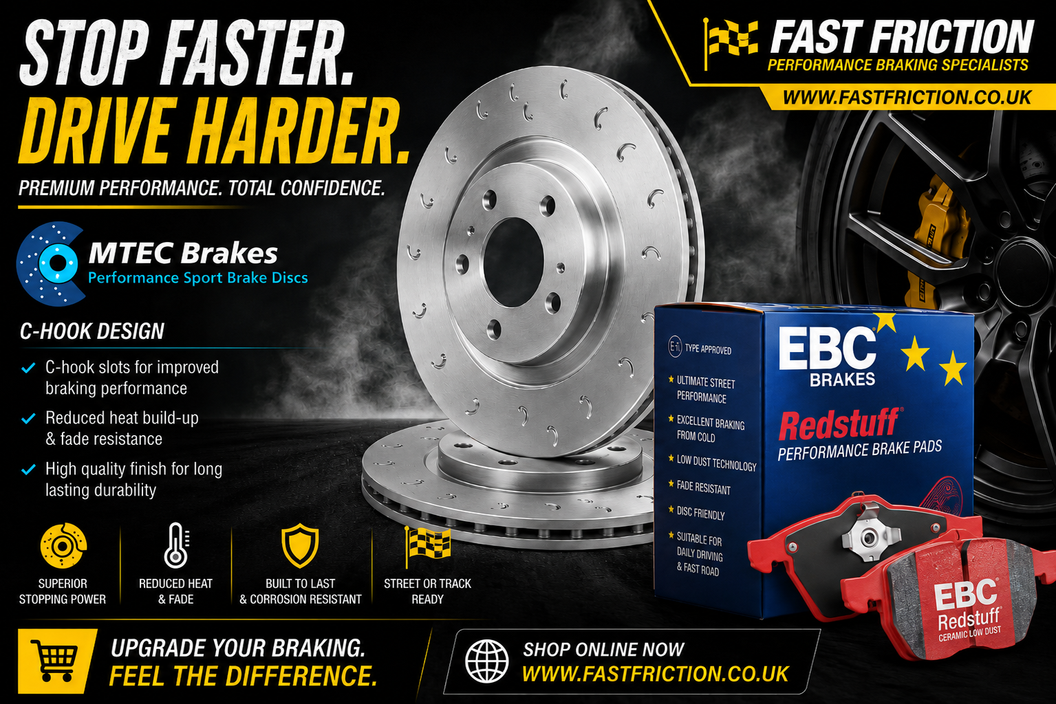 Audi (Macan) MTEC C-Hook Discs and EBC Redstuff Pads (Copy)